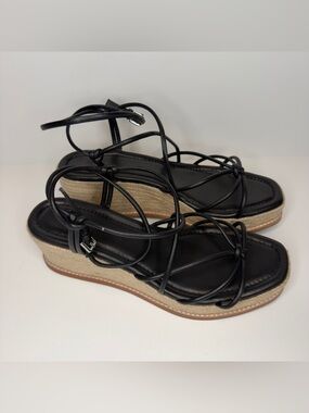 Paige Julia Ankle Strap Espadrille Wedge Sandal Size 9.5